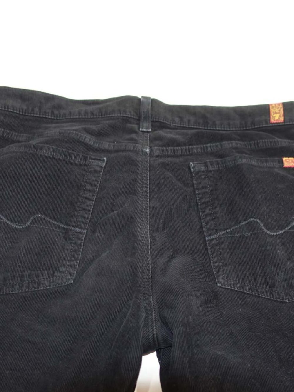 7 For All Mankind Women's Boot Cut Corduroy Jeans Size 31 Black 34" Inseam - Picture 6 of 9